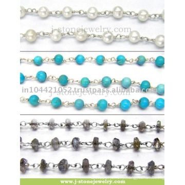 Beautiful Faceted Round Shape Beads Gemstone Sterling Silver Chain Wholesale Beads Gemstone Supplier